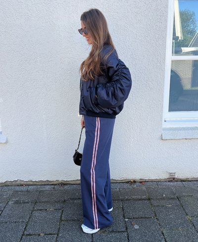 Izzy pants | Navy | Roze streep | Tall