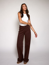 Elle | Super Wide Leg Jeans | Stretch | Donkerbruin | Tall