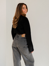 Jade Super Wide Leg Jeans | Mid-waist | Dark grey |
