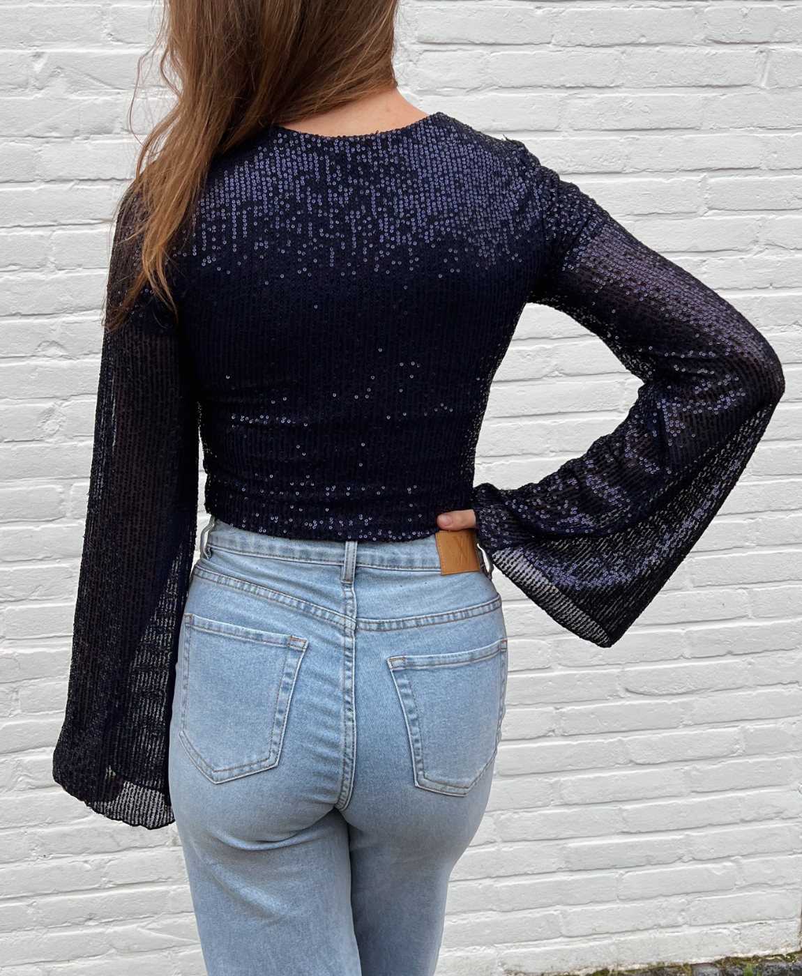 Mae Glitter top | Tall | Navy