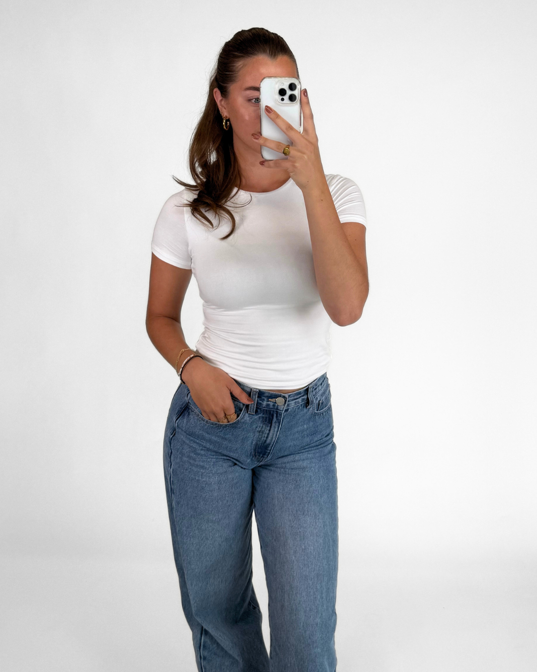 Lexie short sleeve top | Tall | White