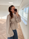 Mara wrap blazer | Puff sleeve | Taupe