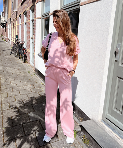 Isabel | Summer jogger top | Tall | Roze