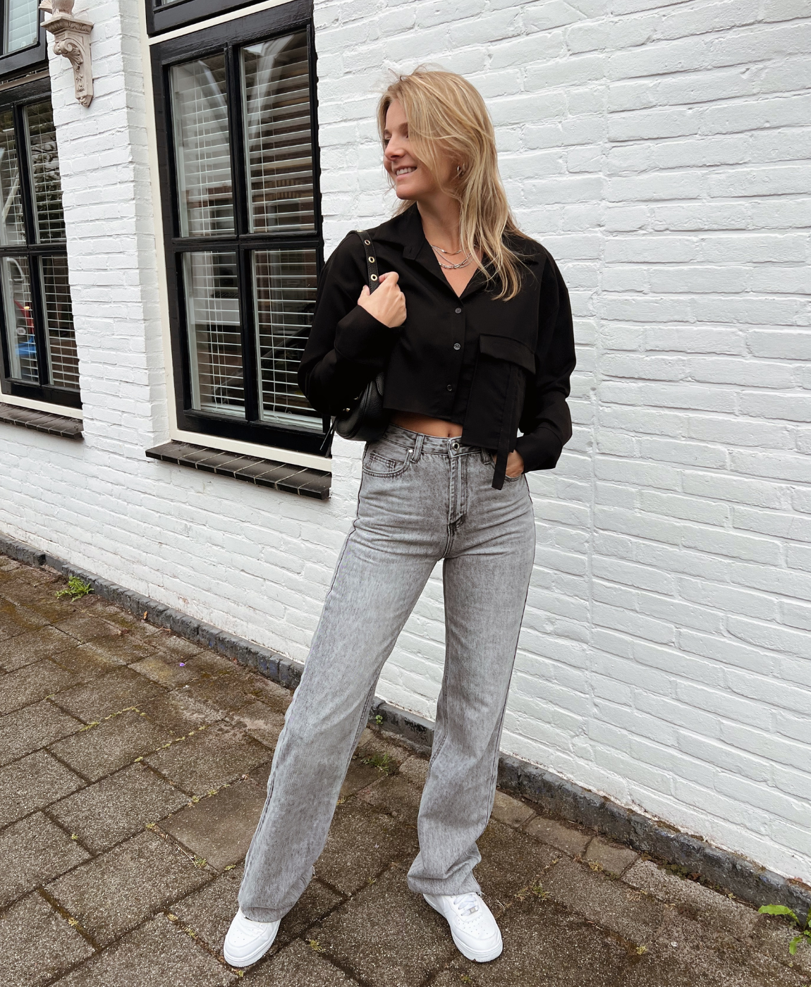 Molly | Wide Leg Jeans | Grey | Tall