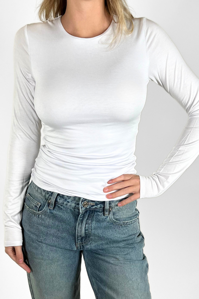 Lizzy long sleeve top | Tall | White