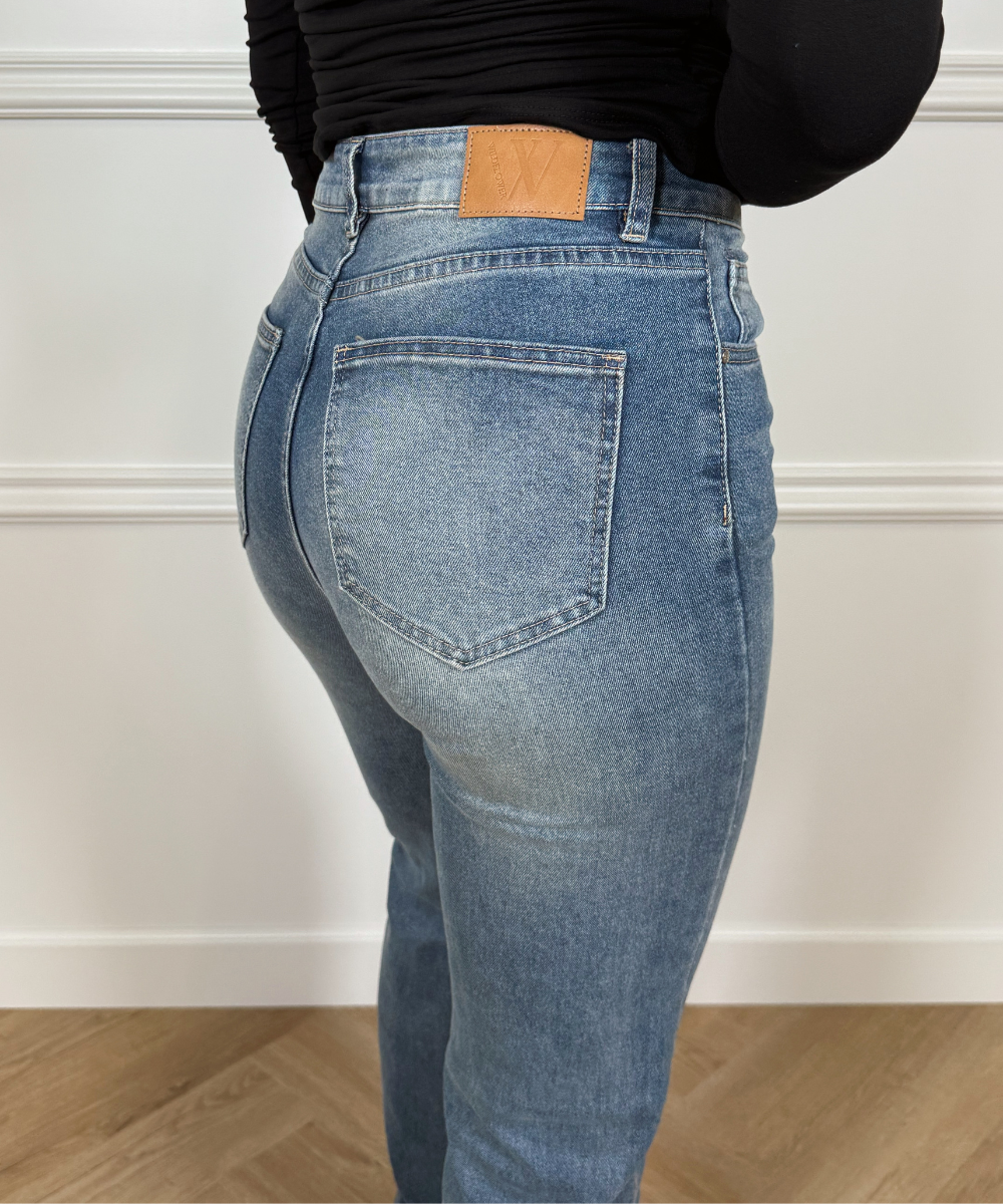 Lizza Mid Waist Jeans | Ocean blue | Stretch | Tall