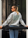 Sweater Wildflower | Grijs met groene opdruk | Tall