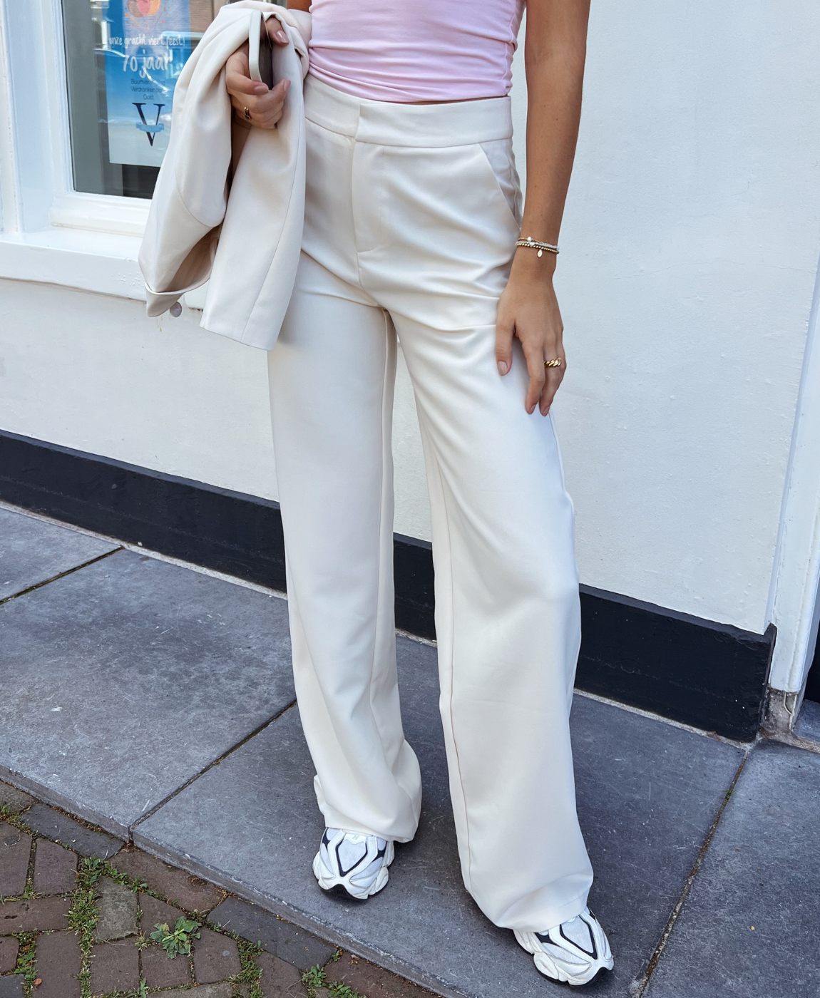 Nova | Wide leg trousers | Cream | Tall