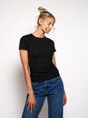 Lexie short sleeve top | Tall | Zwart