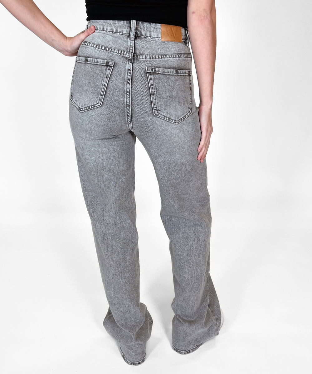 Sassy | Super Wide Leg Jeans | Stretch | Washed Grey | Tall