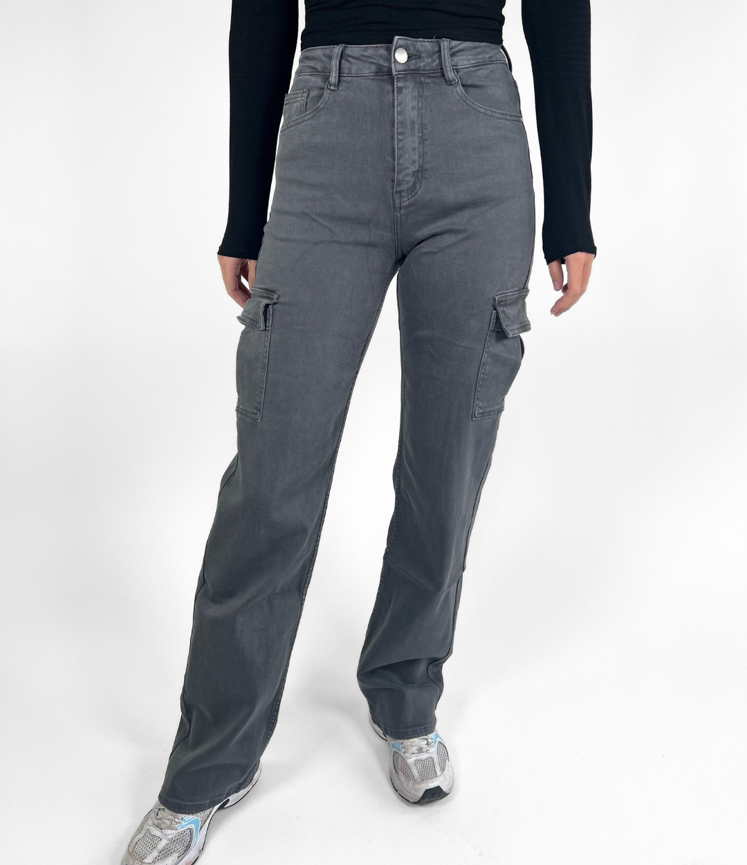 Macy Cargo Jeans | Grey | Stretch | Tall