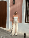 Izzy pants | Beige with stripe | Tall