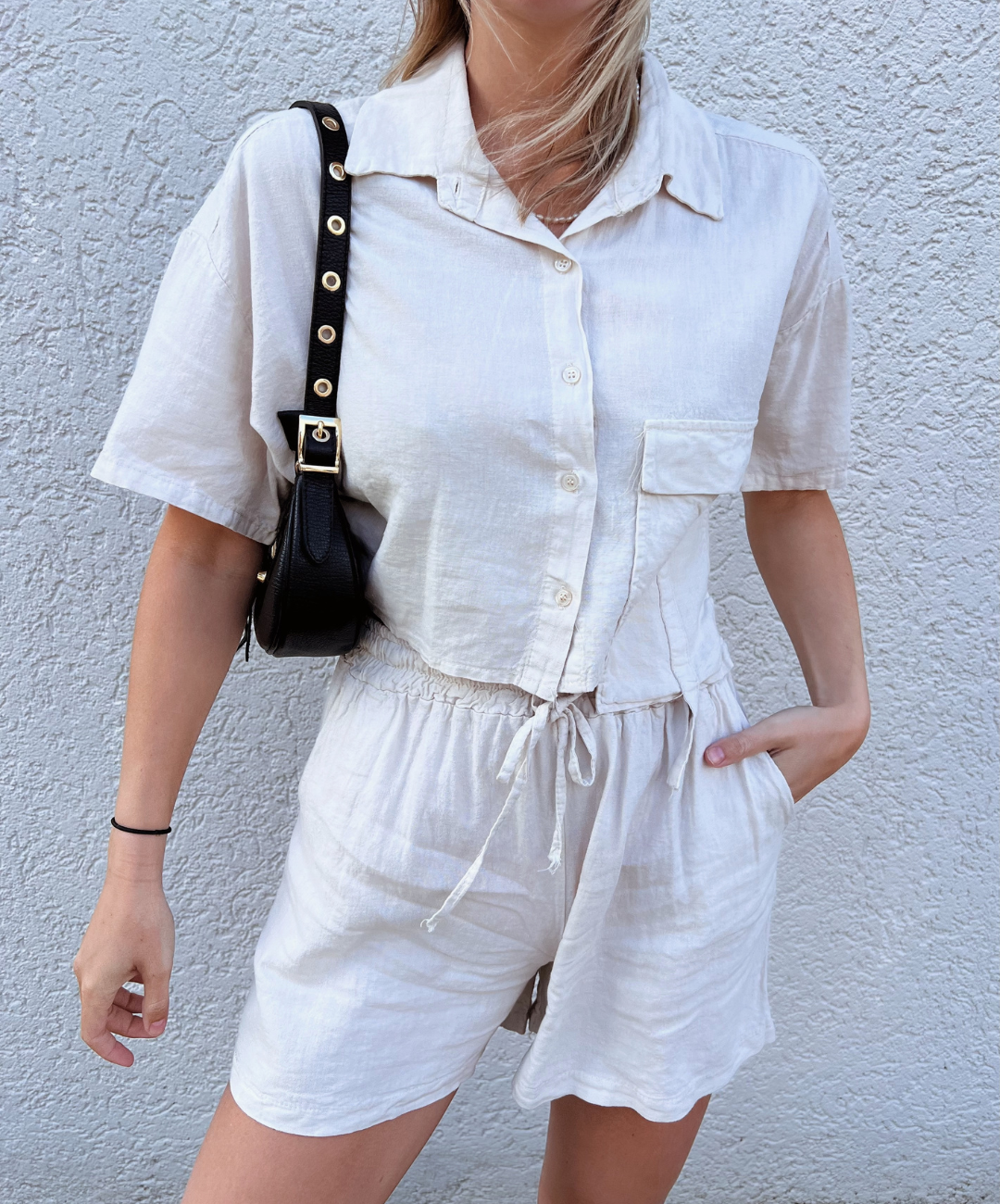 May | Linen top | Co-ord set | Beige | Tall
