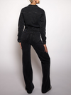 Zoë Denim Jumpsuit | Straight leg | Stretch | Donkergrijs | Tall