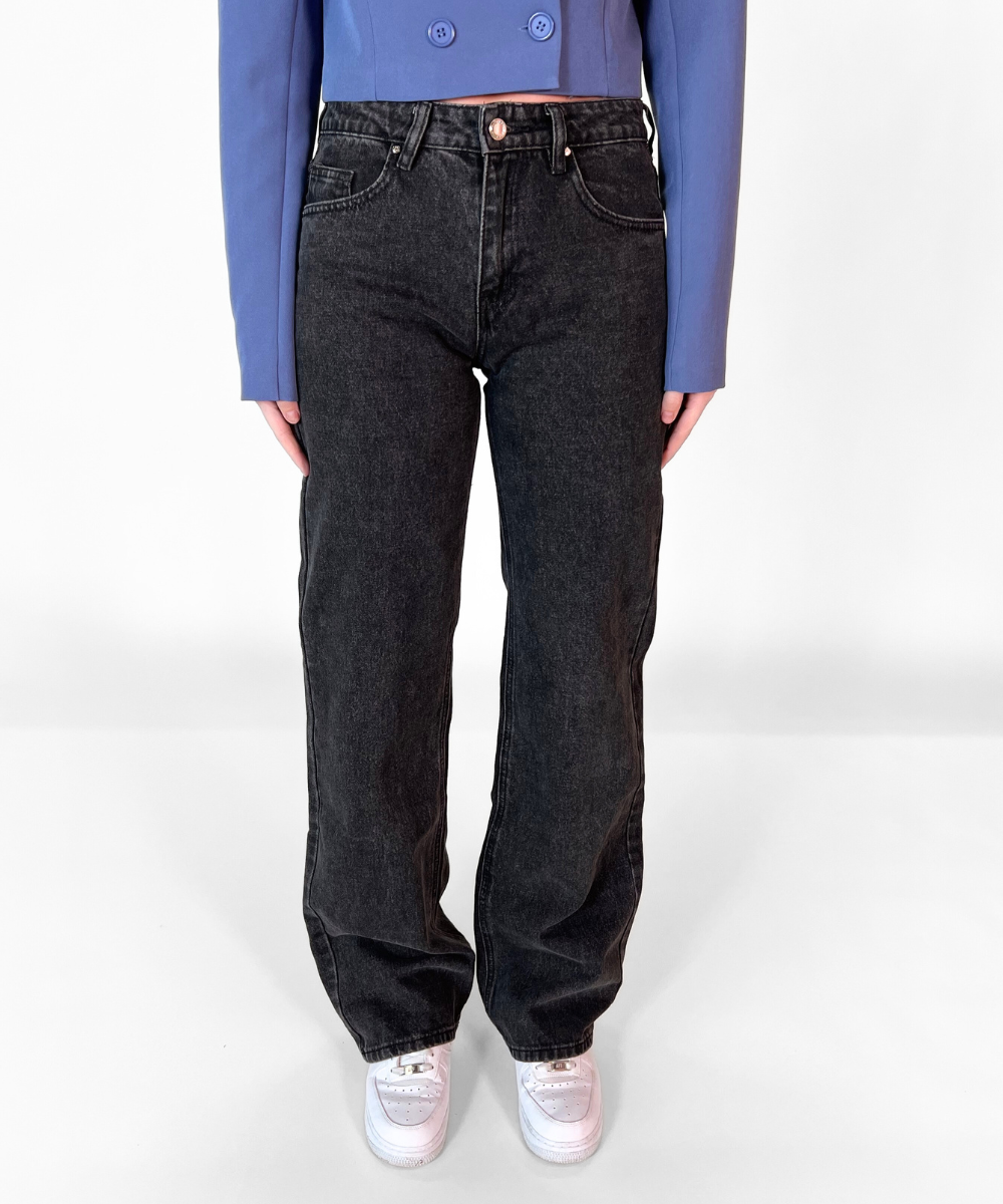 Ella Low Waist Jeans| Washed black | Tall