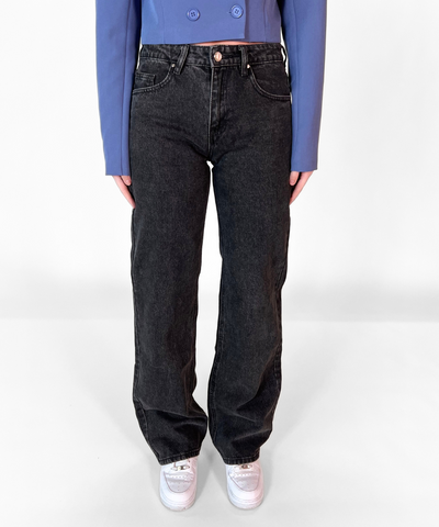 Ella Low Waist Jeans| Washed black | Tall