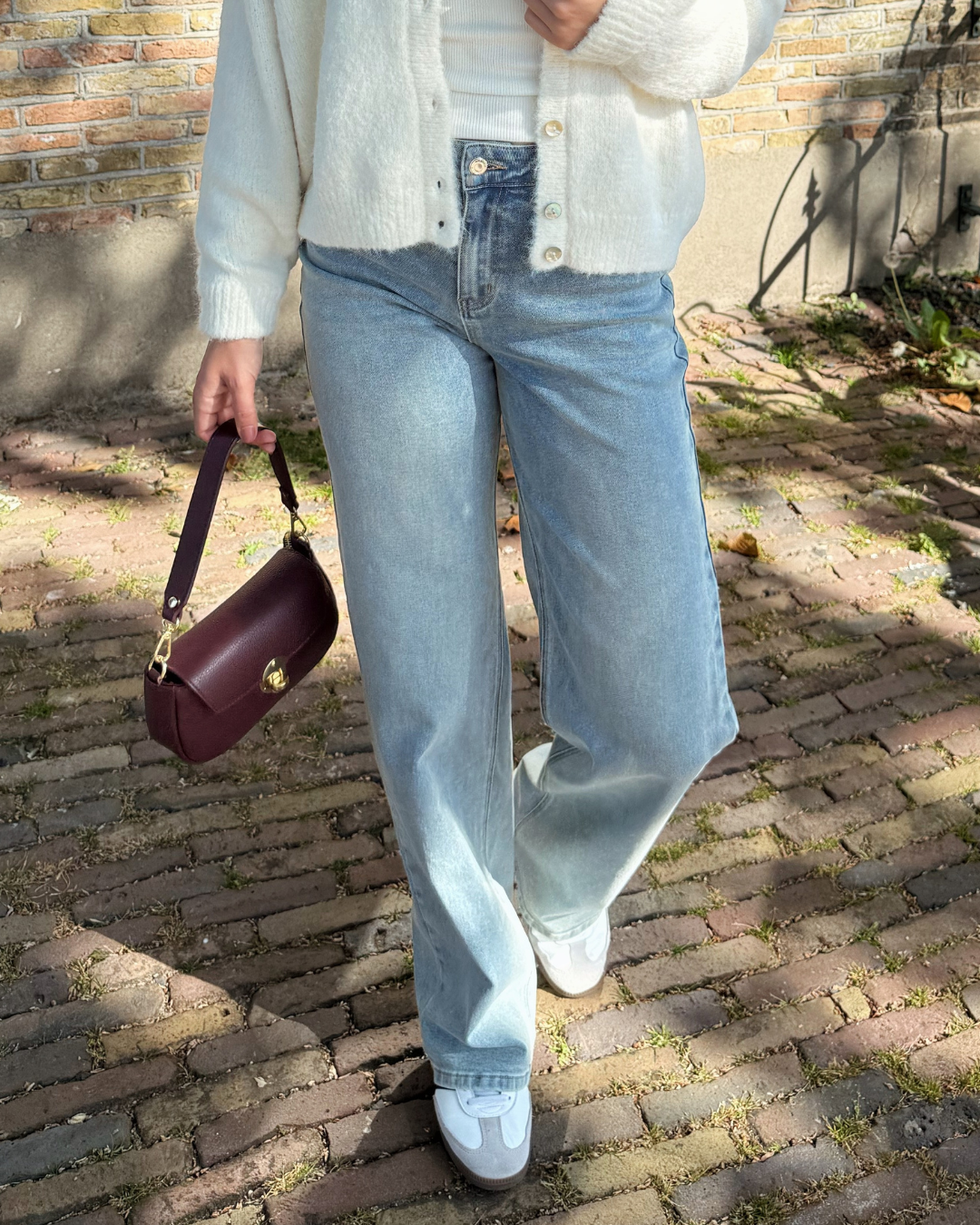 Maddy Wide Leg Jeans | Washed blue | Stretch | Tall
