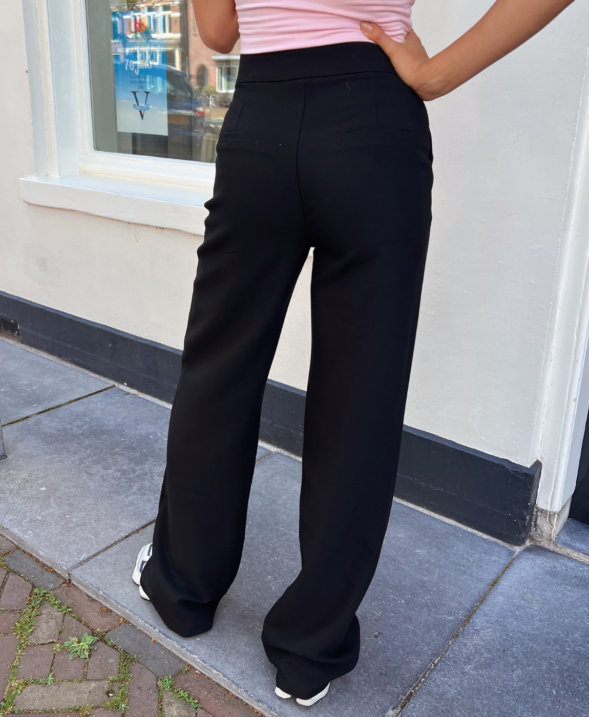 Nova | Wide leg pantalon | Zwart | Tall