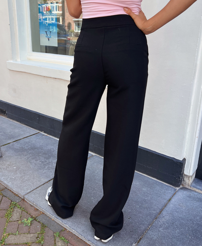 Nova | Wide leg pantalon | Zwart | Tall