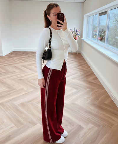 Izzy pants | Bordeaux met streep | Tall