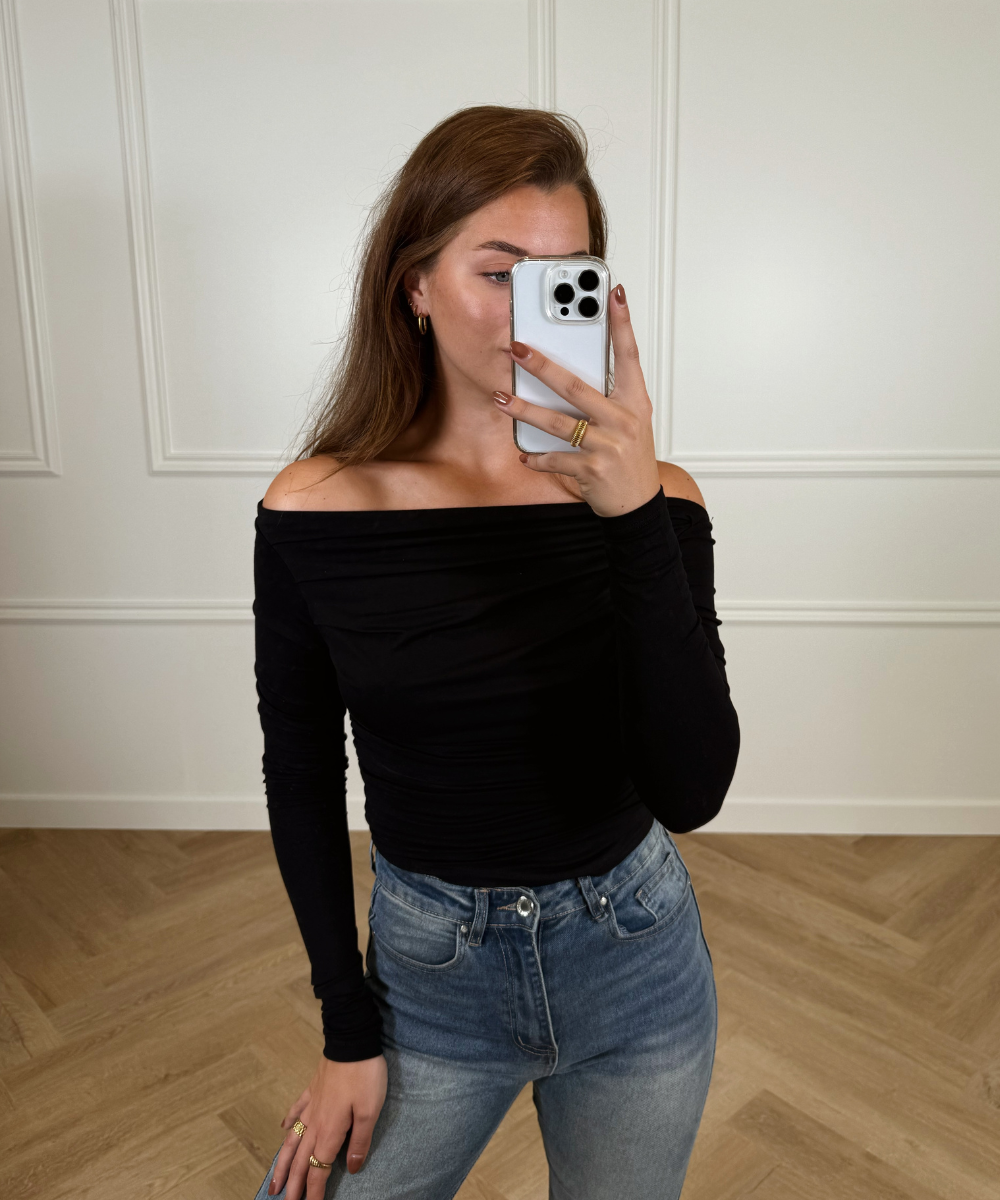 Lieke off shoulder top | Tall | Black
