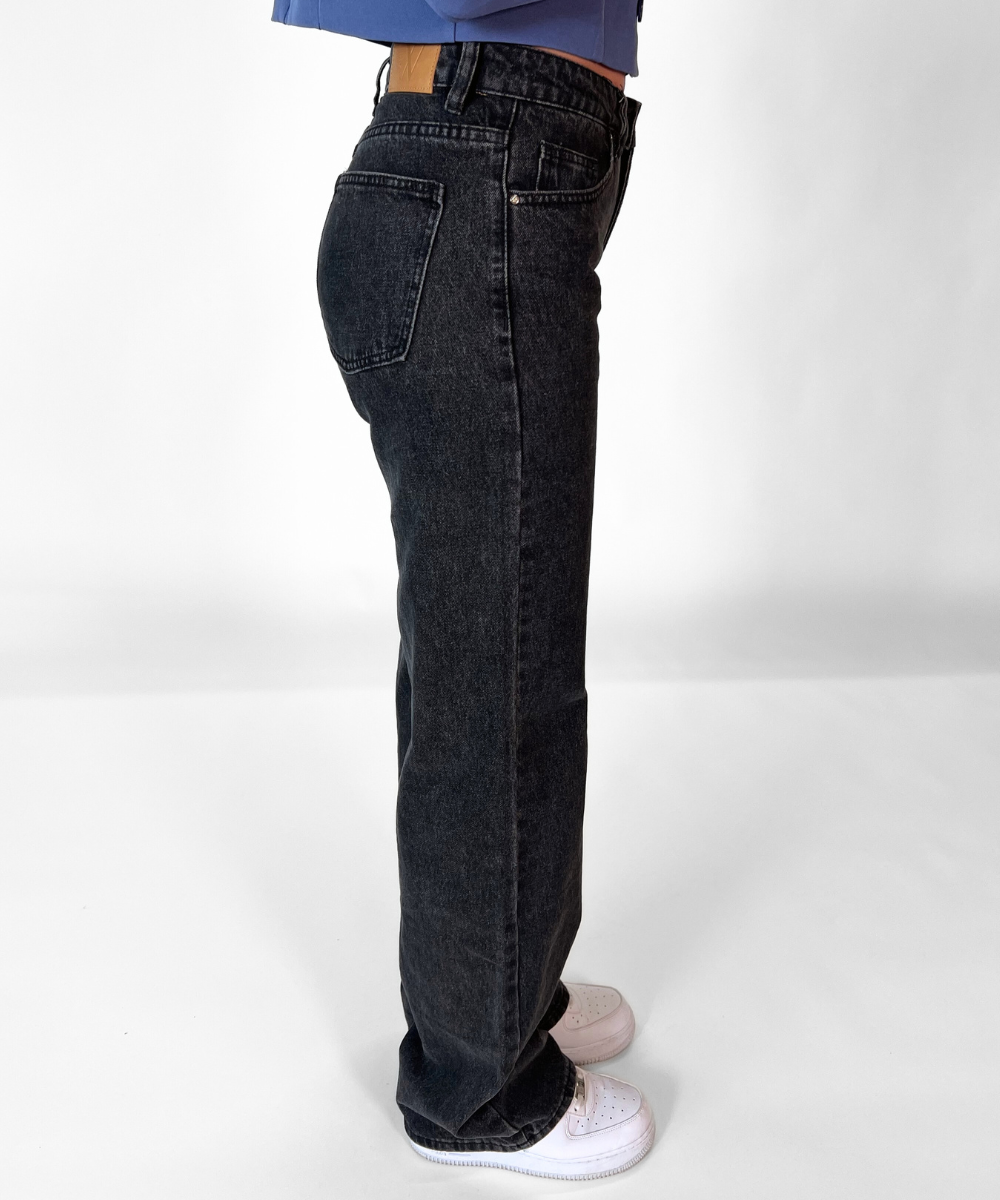 Ella Low Waist Jeans| Washed black | Tall