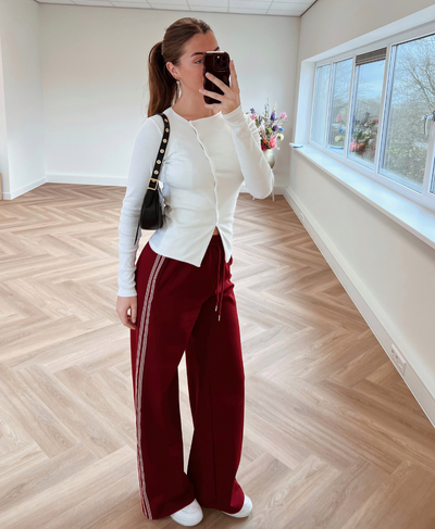 Izzy pants | Bordeaux met streep | Tall