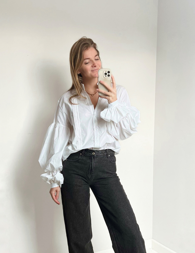 Lexie Tall blouse - pofmouwen wit