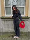 Zoë Denim Jumpsuit | Straight leg | Stretch | Donkergrijs | Tall