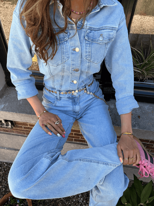 Zoë Denim Jumpsuit | Straight leg | Stretch | Blauw | Tall
