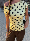 Amber Polkadot top | Geel zwart | Tall