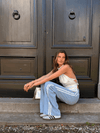 Fay Mid Waist Jeans met strepen| Blauw | Stretch | Tall