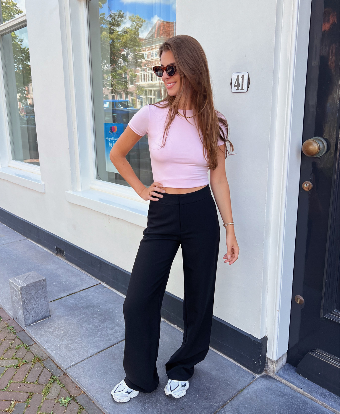 Nova | Wide leg pantalon | Zwart | Tall