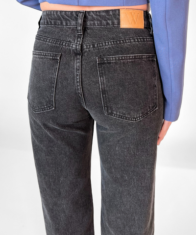 Ella Low Waist Jeans| Washed black | Tall