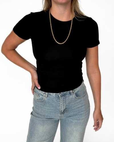 Lexie short sleeve top | Tall | Zwart