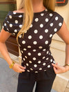 Amber Polkadot top | Zwart wit | Tall