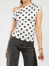 Amber Polkadot top | Wit zwart | Tall
