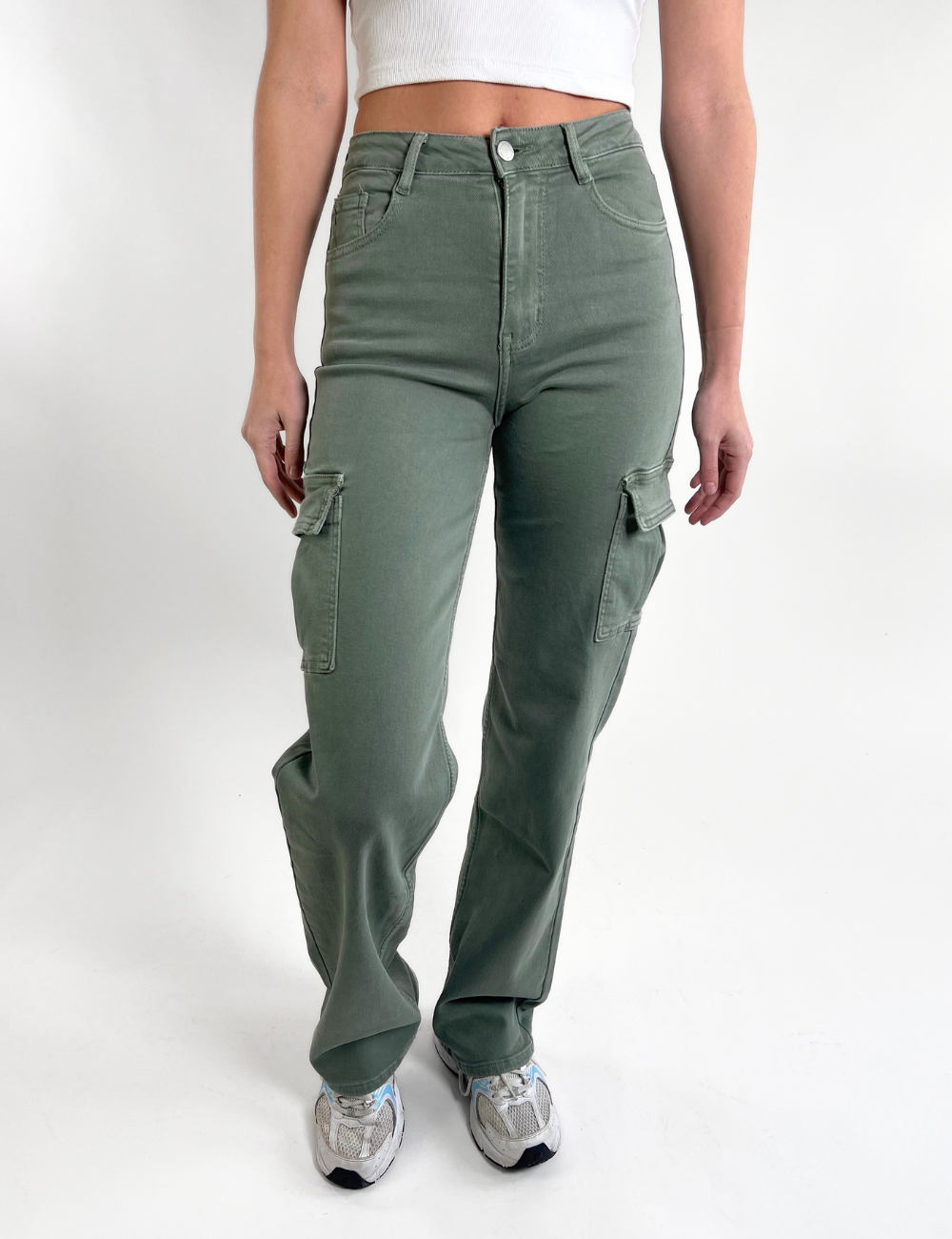Army groene tall cargo jeans