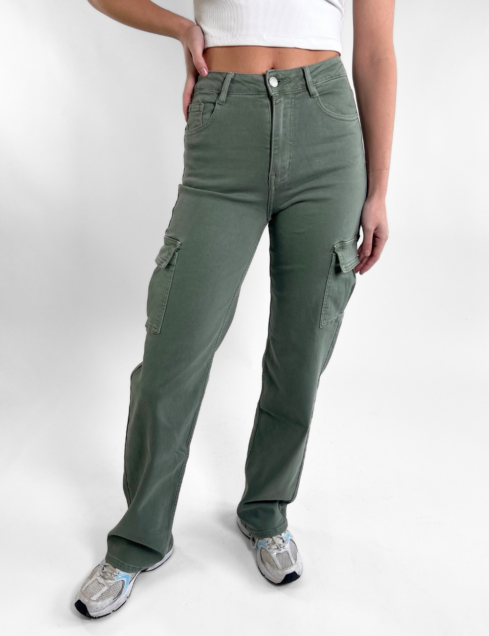Army groene tall cargo jeans