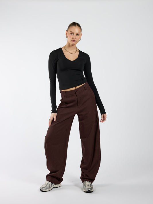 Bobby Balloon Pantalon | Donkerbruin | Tall