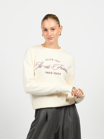 Camille knit | Off-white | Rode opdruk | Tall