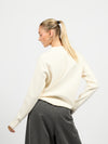 Camille knit | Off-white | Rode opdruk | Tall