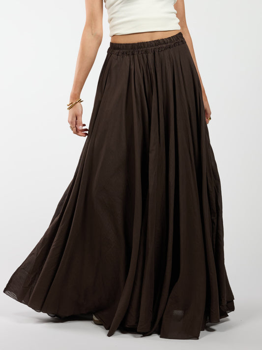 Celine Maxi Skirt | Dark Brown | Tall
