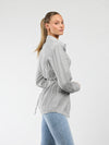 Semi-fitted blouse | Grey striped | Tall