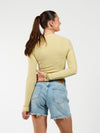 Cilia | Long sleeve top met knopen | Groen | Tall