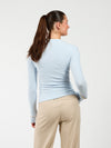 Cilia | Long sleeve top met knopen | Lichtblauw | Tall