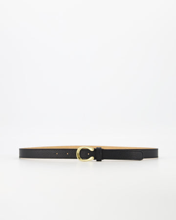Cece belt black | gold buckle