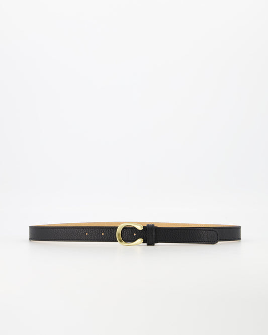 Cece riem zwart | gouden gesp