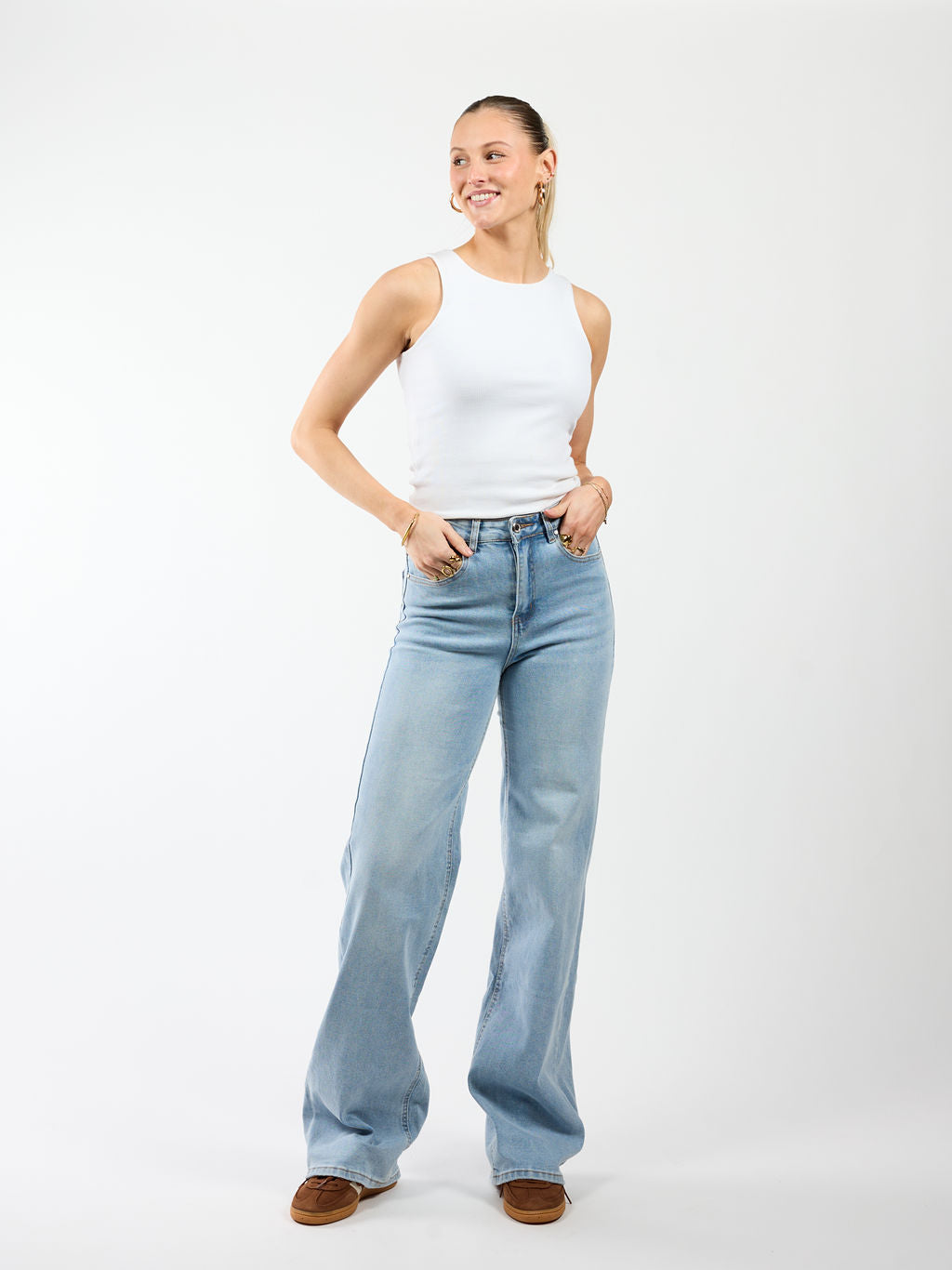 Sassy Super Wide Leg Jeans | Blue | Tall | De perfecte