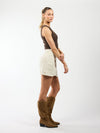 Liv | Denim Skort | Cream | Tall